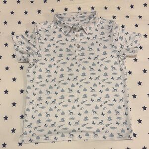 BURLEBO Kids White and Blue Polo Shirt